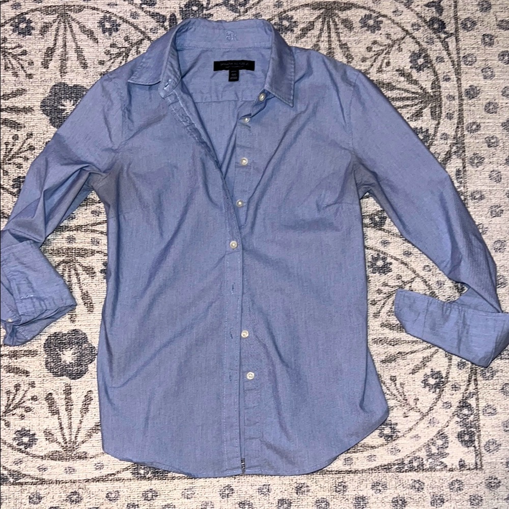 Women’s tailored Blue Button-Up Shirt